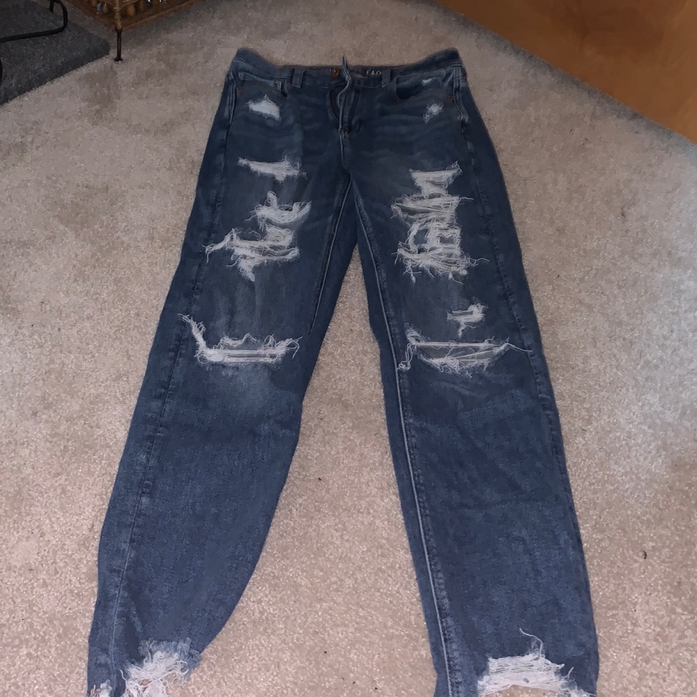 AE stretch mom jeans